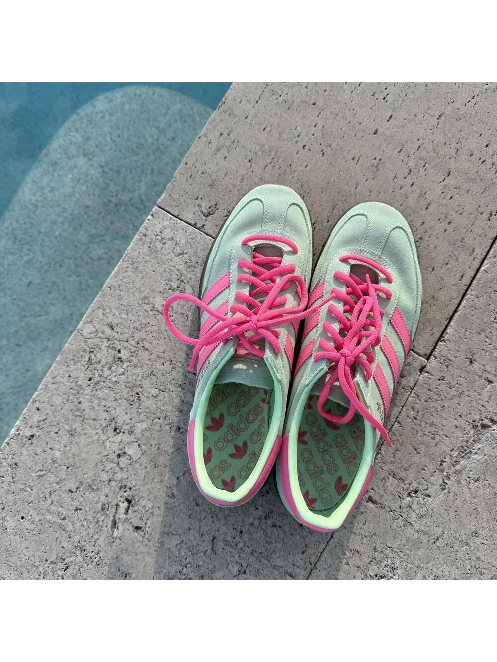 Adidas Spezial Suede Sneakers in Mint Green and Pink, Size 9 US - Picture 4 of 9